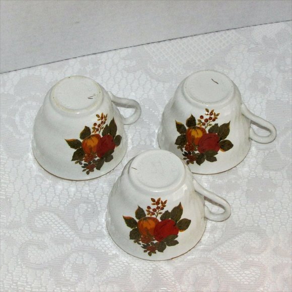 3 Wedgwood English Harvest Teacups Coffee Cups Vintage Dishes England - Picture 6 of 7
